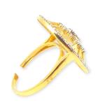 Gold Cocktail Ring with Beautiful Design and Zerkons for Ladies